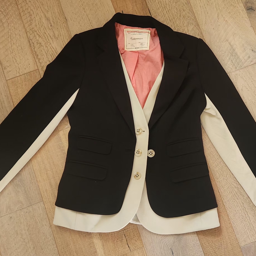 Black and Cream Women's Blazer